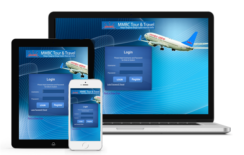 Tampilan Web Menu MMBC Airlines System MMBC Cabang Cilegon