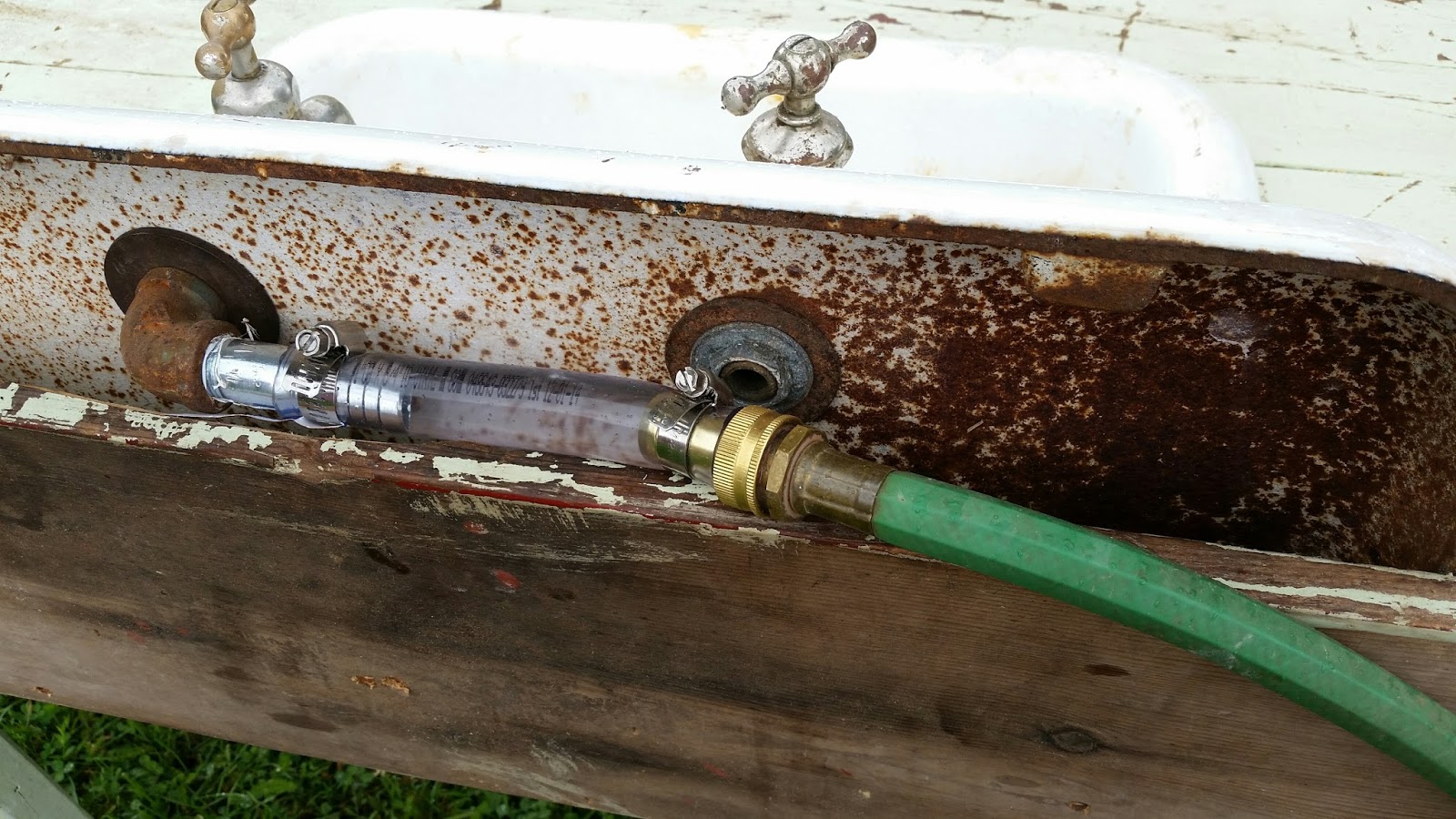 Backroad Folkart By Kerras Jeffery Garden Work Bench From Cast I Put This Old Cast Iron Sink And Drop Leaf Table Together To Make Garden Work Bench You Can Connect A Hose The Faucet For Cold Water