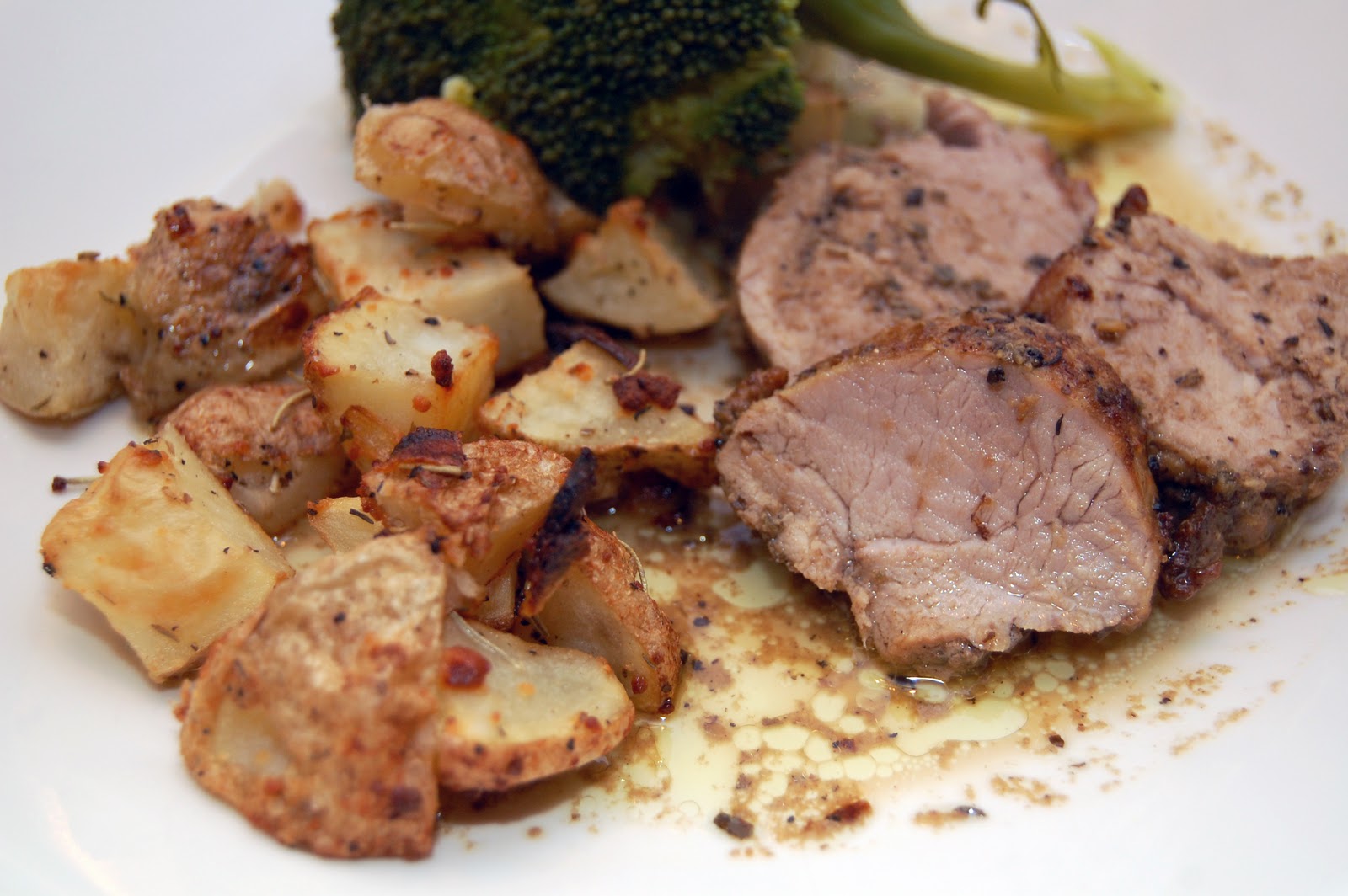 Herb Crusted Pork Tenderloin in Wine & Butter Sauce