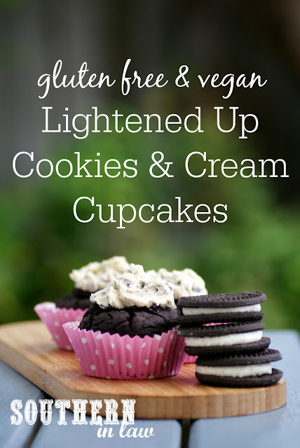 Healthy Lightened Up Cookies and Cream Cupcakes - oreo cupcakes, gluten free, vegan, low calorie, egg free, dairy free, healthy cupcakes recipe