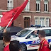 French Policeman greets with two-headed eagle symbol (Photo)