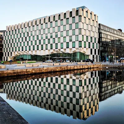 One Day Dublin City Itinerary: Reflections of the Marker Hotel in the Grand Canal