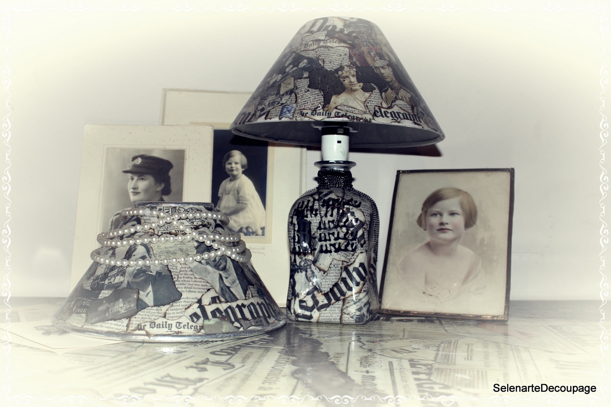 Selenarte Passion For Decoupage Decoupage Bottle Lamp Old