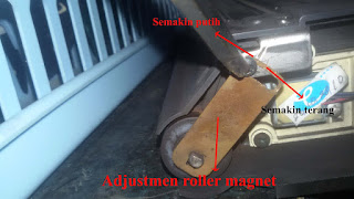 setting posisi roller magnet develope