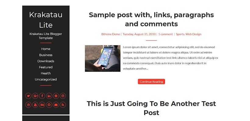 Krakatau Free Blogger Template