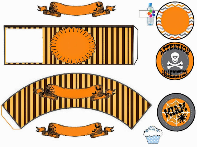 Murciélagos: Kit para Halloween para Imprimir Gratis. Wrappers para Cupcake de Murciélagos para imprimir gratis.