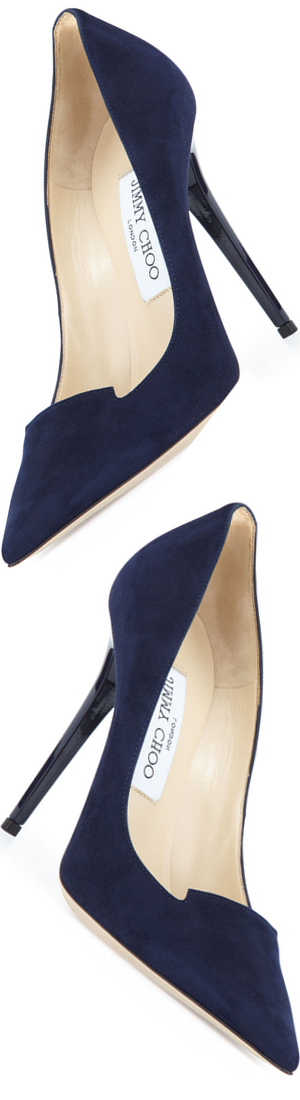 Jimmy Choo Ari Suede 110mm Pump, Navy