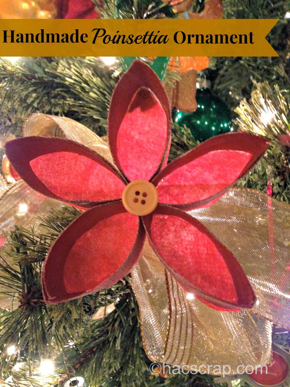How To Make a Handmade Poinsettia Ornament My Scraps