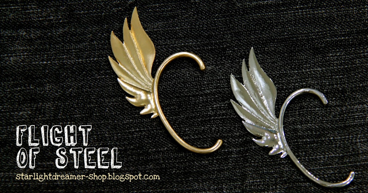 Starlight Dreamer : :: Flight of Steel: Metal Wing Ear Cuff