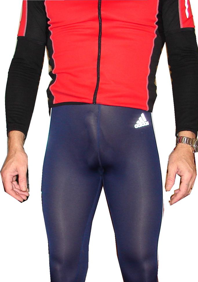 Gear Bulges Bulging In Black Running Tights