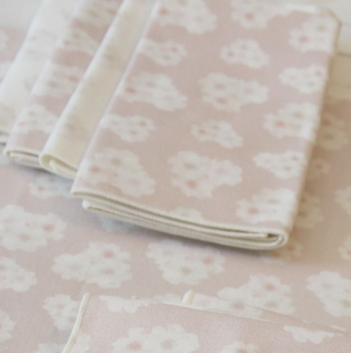 Minted blush pink runner and napkins Polka dot peonies - Hello Lovely Studio