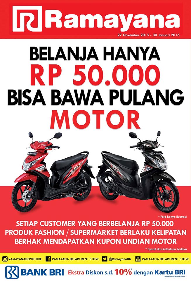 Promo Rayamana Nov-Jan 2016 Berhadiah Motor Honda Beat