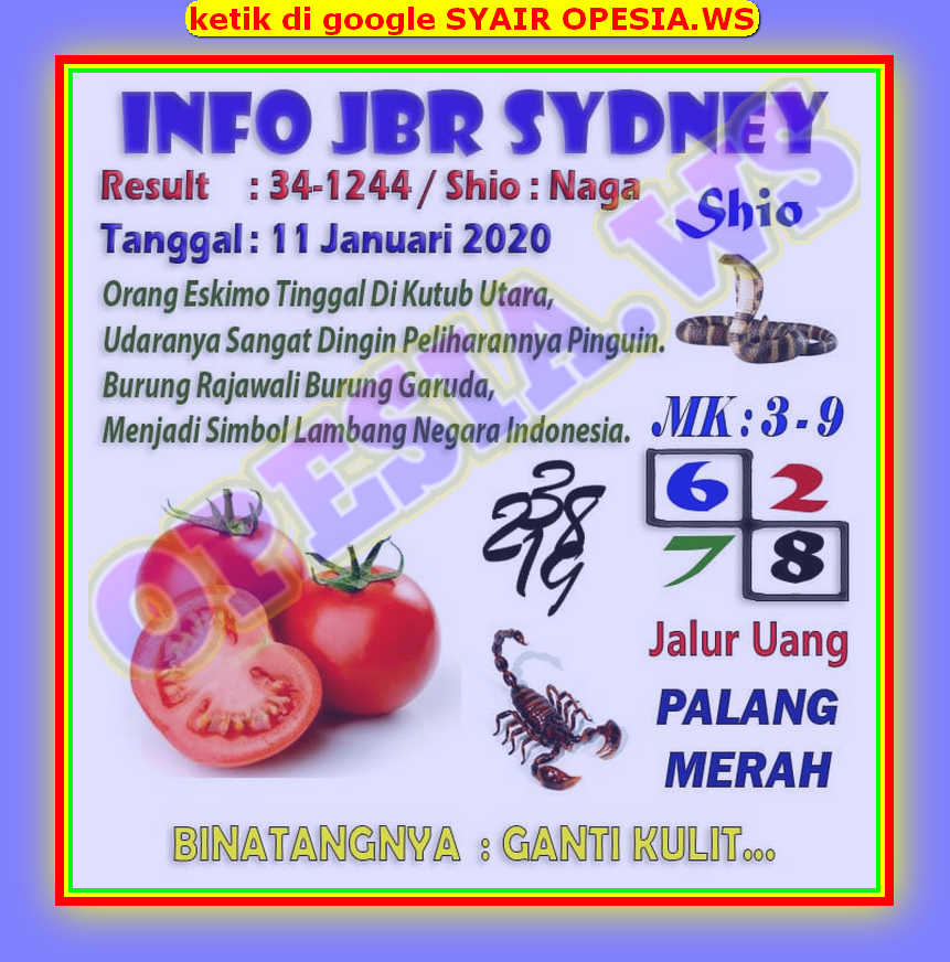 1 New Message Kode Syair Sydney 11 Januari 2020 Forum Syair Togel Hongkong Singapura Sydney