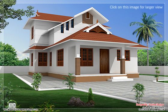 Sloping roof villa design