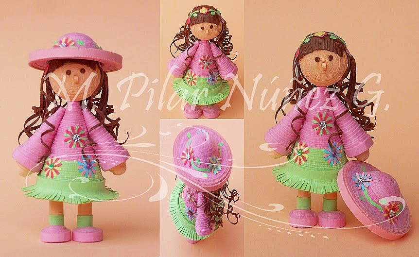 Crea Quilling by Pily Núñez Muñeca en Quilling 3dQuilling Doll (By