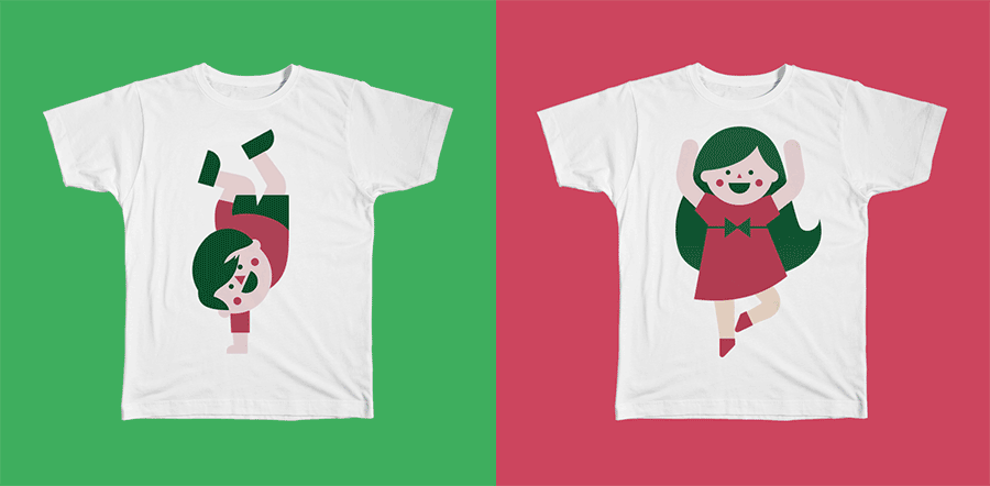 Promotional t-shirts for Campo de Ferias (Sports Camp) by Gen Design Studio illustration-ferias-sport-kids-animation-tshirt-Gen-Desing-Studio.