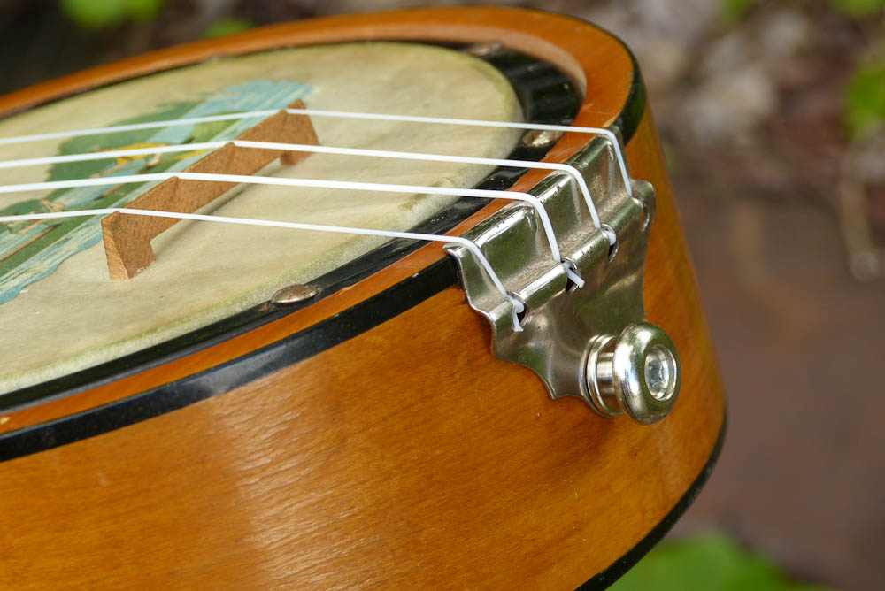 c.1920 harmony-made canoe scene banjo ukulele