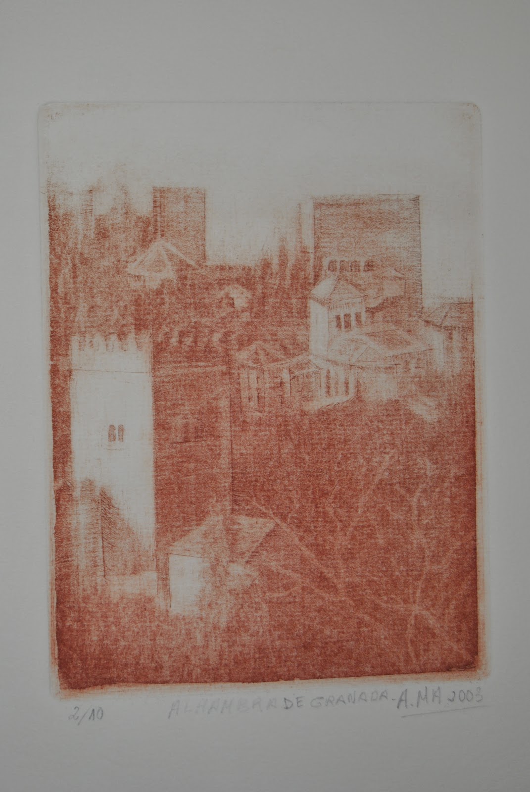 Los trabajos de Ama Alhambra de Granada. Grabado a la manera negra. Los trabajos de Ama Alhambra de Granada. Grabado a la manera negra.