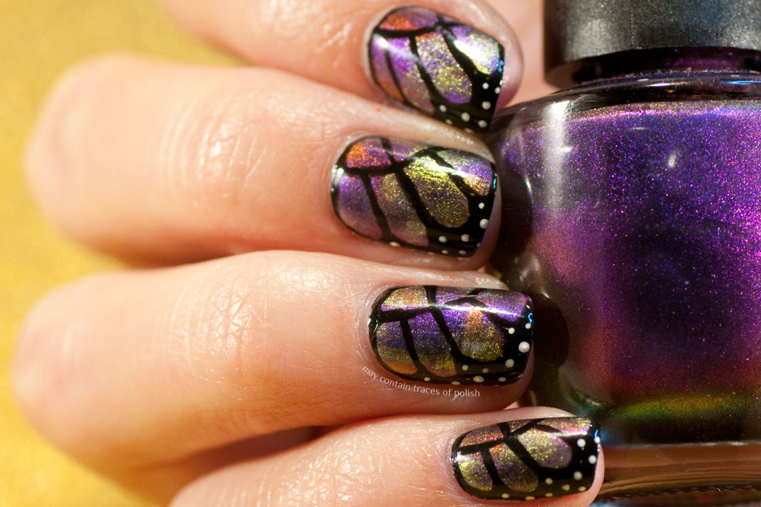 31 Day Challenge: Day 13, Animal Print - Duo chrome Butterfly Wings Manicure