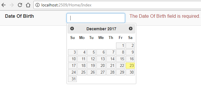 DatePicker control in ASP.NET MVC using jQuery UI DatePicker control in ASP.NET MVC using jQuery UI