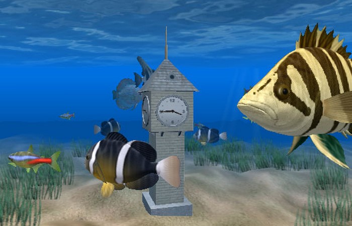 aquarium clock 3D rooteto