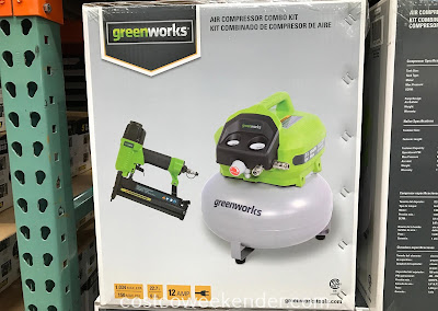 Costco 1144077 - Working in your garage just got easier with the Greenworks 6-gallon Air Compressor Combo Kit