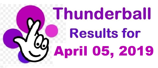 Thunderball results for Friday, April 05, 2019 Thunderball results for Friday, April 05, 2019