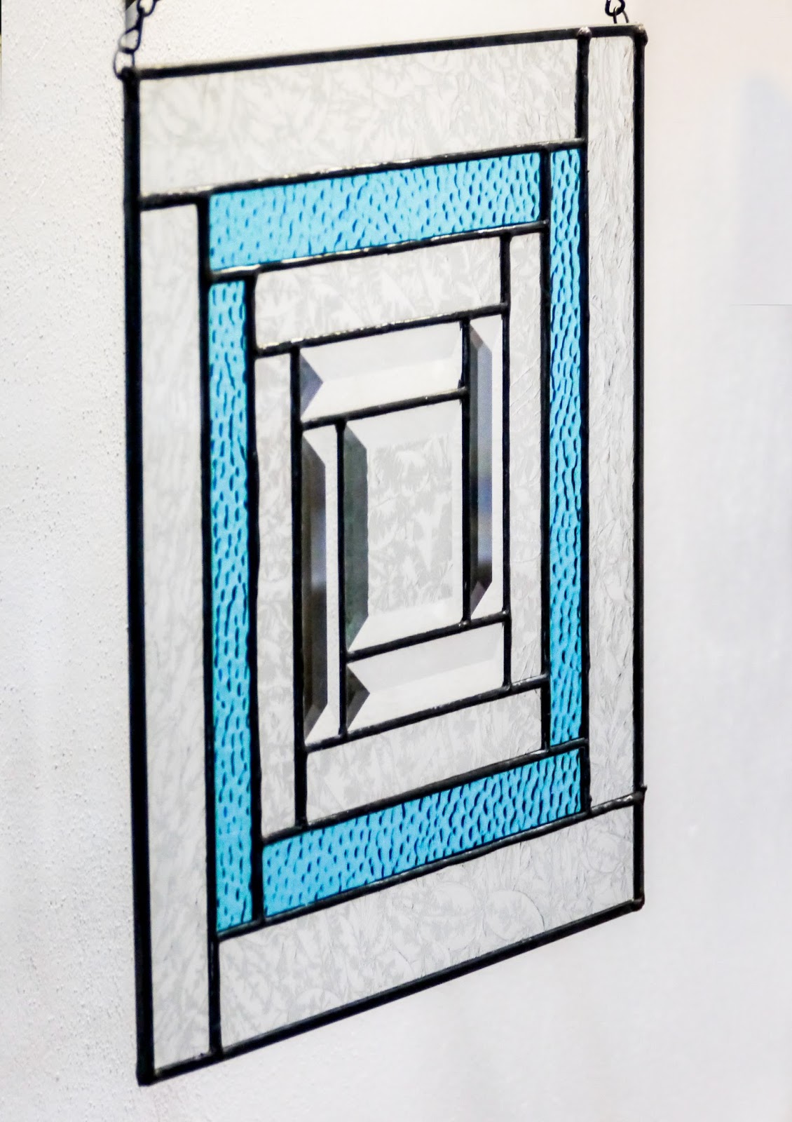 Steve Carl Glass Art Log Cabin Stained Glass Panel