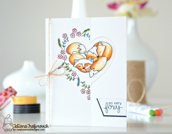 Fox Flop Fold Card by Tatiana Trafimovich | Woodland Duos stamp set by Newton's Nook Designs #newtonsnook
