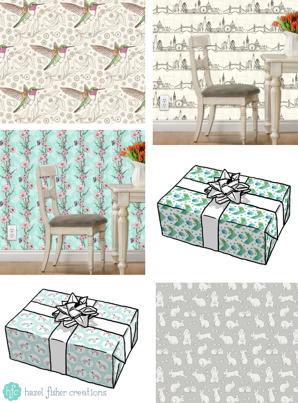 New designs on Spoonflower for June 2016, fabric, wallpaper and giftwrap by Hazel Fisher Creations New designs on Spoonflower for June 2016, fabric, wallpaper and giftwrap by Hazel Fisher Creations