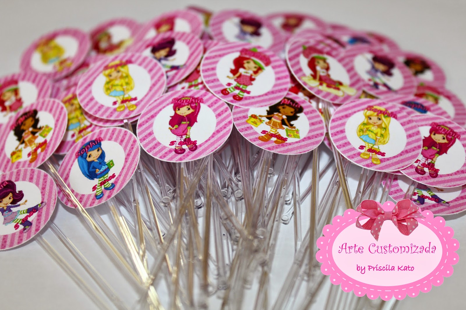 Arte Customizada by Priscila Kato: Novos Toppers - Turma da Moranguinho