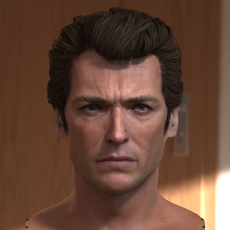SEARCH AND BUY THIS PRODUCT 3d ART: 3d model Clint Eastwood head