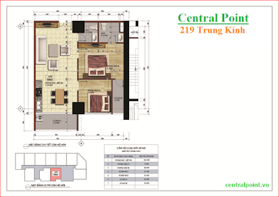 Căn hộ số 9 chung cư Central Point - diện tích 69m2. Căn hộ số 9 chung cư Central Point - diện tích 69m2.