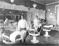 Afros often had a monopoly on barbering (Mattoon, IL, 1920)