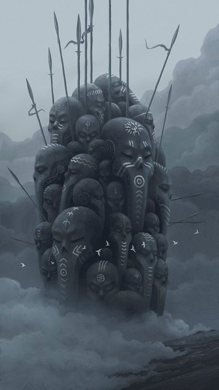 Visões infernais nas sombrias ilustrações que misturam fantasia e terror de Alexey Egorov Alexey Egorov artstation arte ilustrações fantasia sombria terror infernal sobrenatural religioso