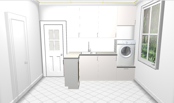 James och Charlottes husrenovering Tvättstuga planering av inredning med modell James och Charlottes husrenovering Tvättstuga planering av inredning med modell