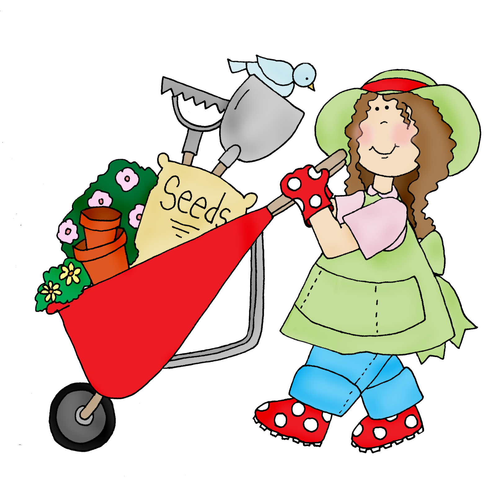 clipart girl in garden - photo #2