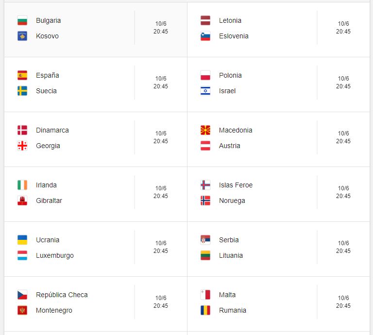 3 Calendario eliminatorias Eurocopa 2020 - 10 de junio 2019. Partidos de clasificación Eurocopa 2020. Juegos de las eliminatorias Eurocopa 2020. Partidos, fechas, hora, transmisiones eliminatorias Eurocopa 2020. Donde ver la Eurocopa 2020