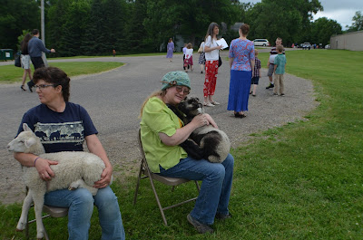 The lambs didn't mind being held (photo property of Trisha)