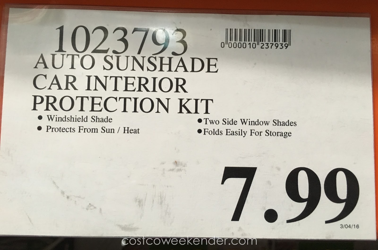 Winplus Auto Sunshade 3 Piece Kit 