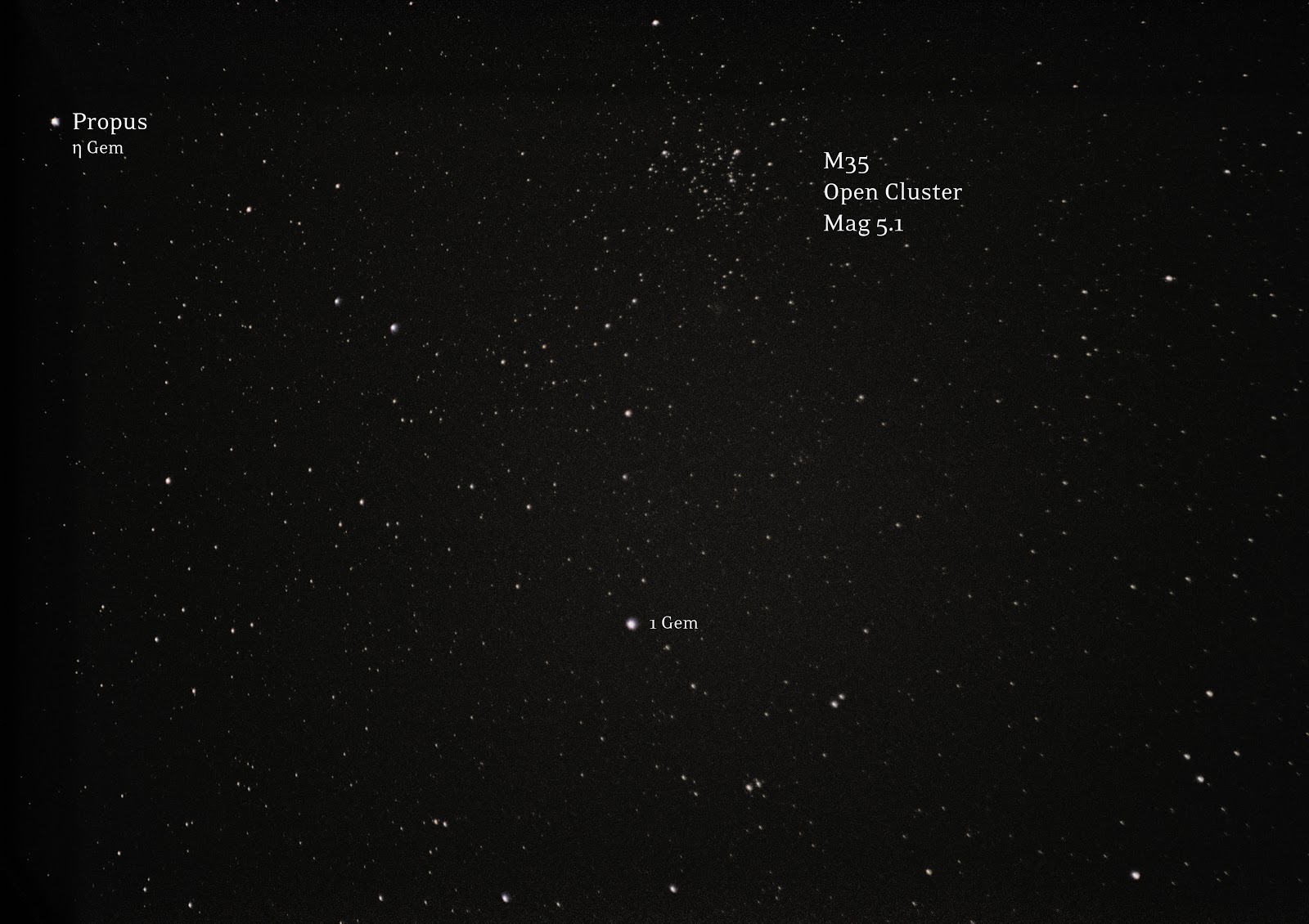 open cluster M35 and propus