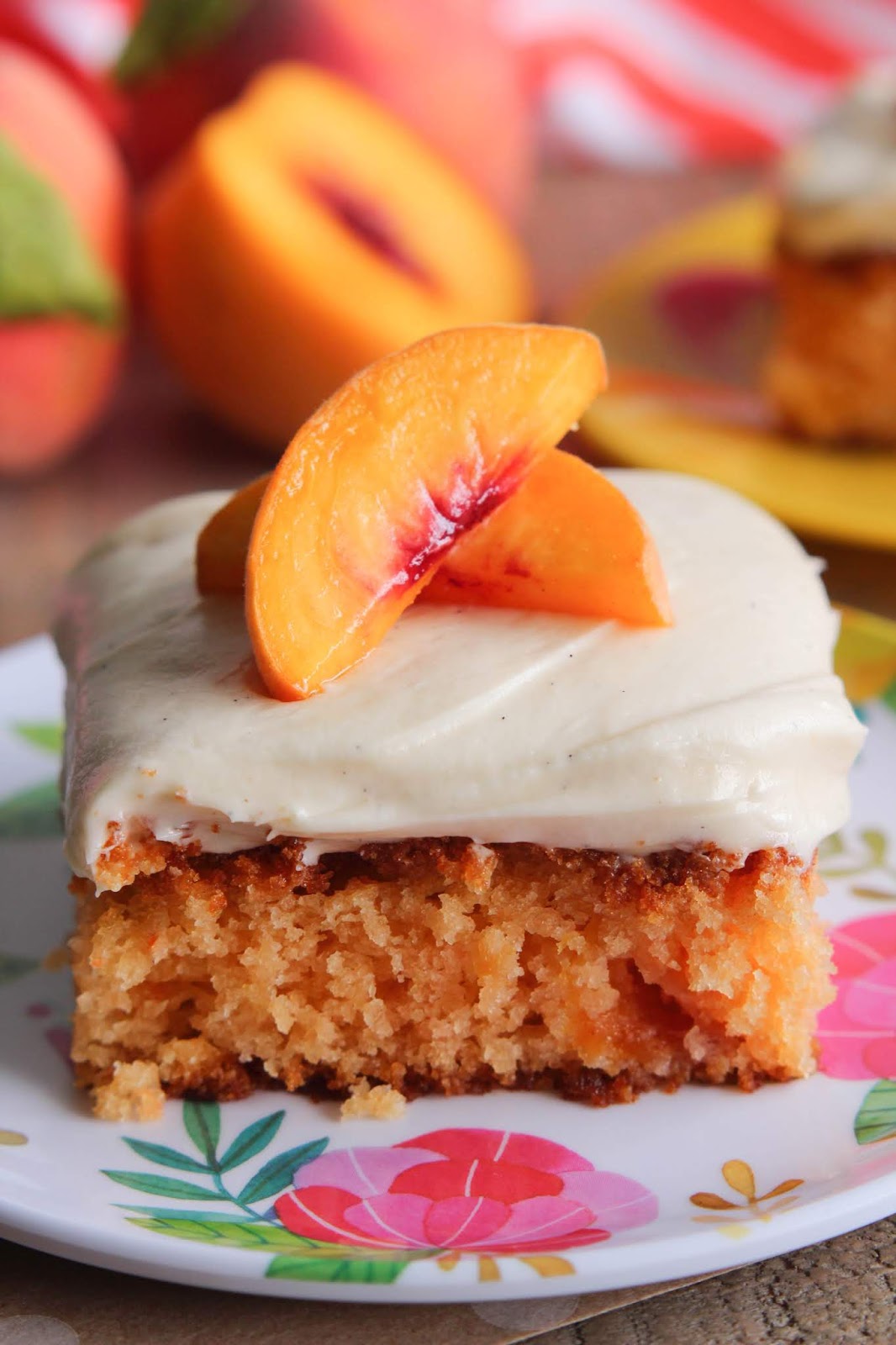 Eat Cake For Dinner Peach Cake with Cream Cheese Frosting