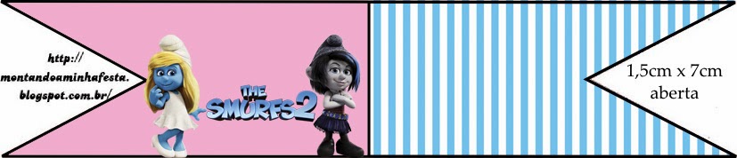 Pitufos: Etiquetas para Candy Bar, para Fiesta de Niña, para Imprimir Graits. Banderitas para comida.