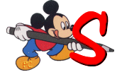 Alfabeto de Mickey Mouse en diferentes posturas y vestuarios s.