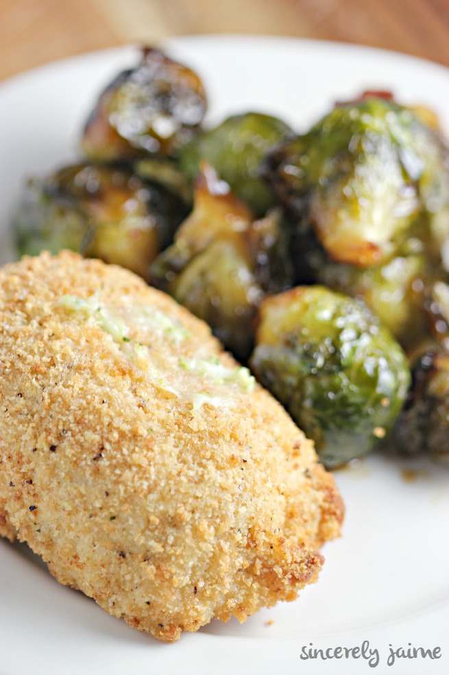 Honey Bacon Brussels Sprouts Recipe with Barber Foods Stuffed Broccoli & Cheese Chicken