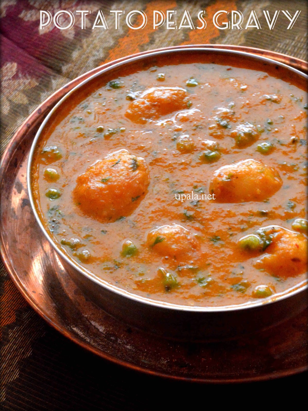 Upala Aloo mutter sabzi/Aloo matar masala/Potato peas gravy