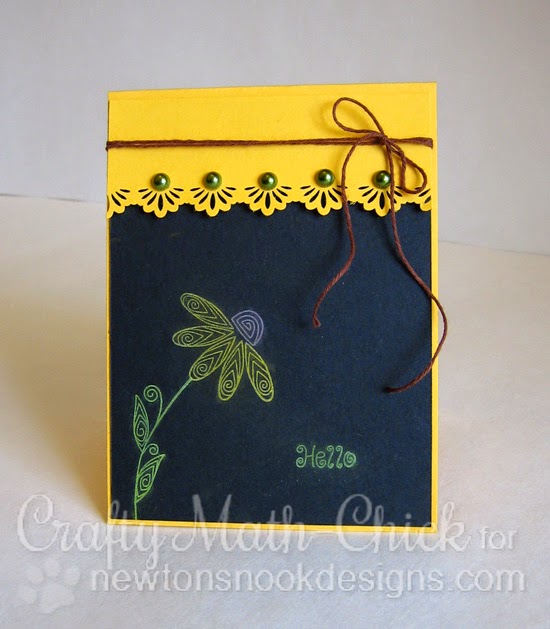 Chalkboard sunflower card by Crafty Math Chick | Beautiful Blossoms by Newton's Nook Designs