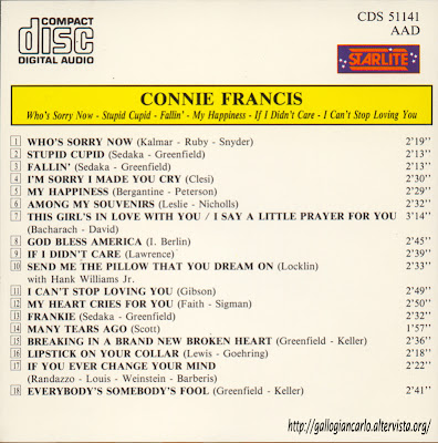 Connie Francis - I Can't Stop Loving You