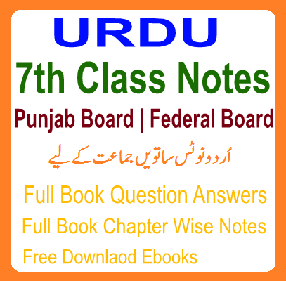All Subjects Solved Notes Federal Board URDU Chapter Wise