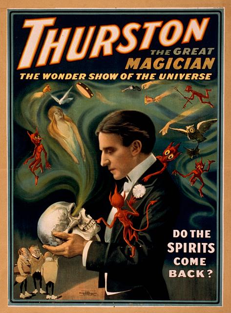 circus, classic posters, free download, graphic design, magic, movies, retro prints, theater, vintage, vintage posters, Thurston, the Great Magician, The Wonder Show of the Universe - Vintage Magic Poster